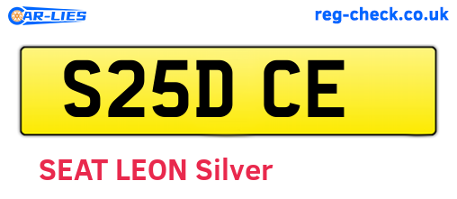 S25DCE are the vehicle registration plates.