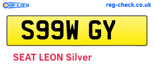 S99WGY are the vehicle registration plates.