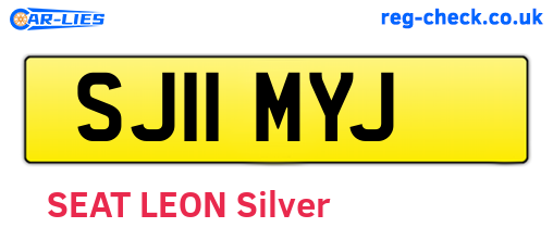 SJ11MYJ are the vehicle registration plates.