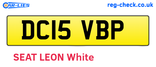 DC15VBP are the vehicle registration plates.