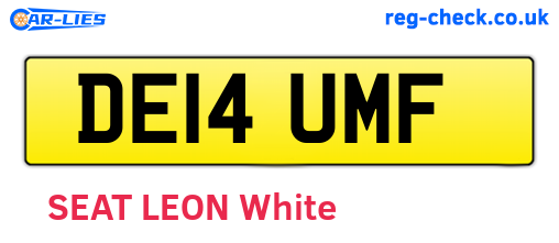 DE14UMF are the vehicle registration plates.