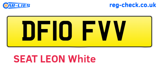 DF10FVV are the vehicle registration plates.