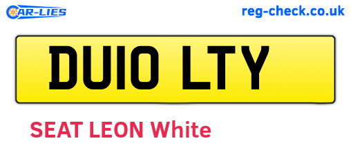 DU10LTY are the vehicle registration plates.