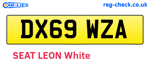 DX69WZA are the vehicle registration plates.