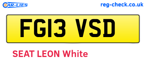 FG13VSD are the vehicle registration plates.