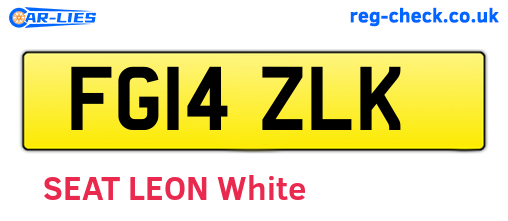 FG14ZLK are the vehicle registration plates.