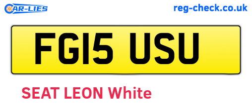 FG15USU are the vehicle registration plates.