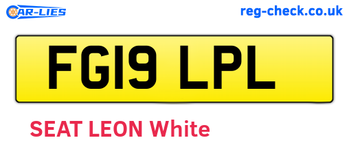 FG19LPL are the vehicle registration plates.