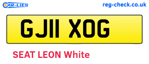 GJ11XOG are the vehicle registration plates.