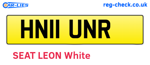 HN11UNR are the vehicle registration plates.