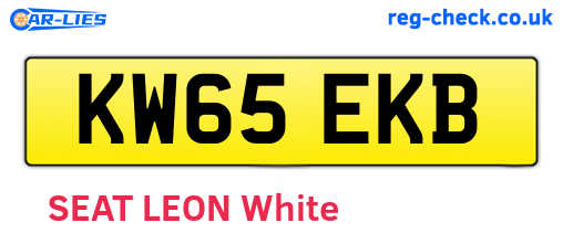 KW65EKB are the vehicle registration plates.