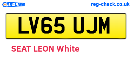 LV65UJM are the vehicle registration plates.