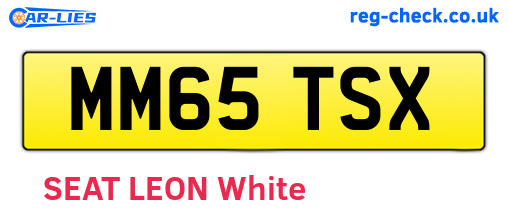 MM65TSX are the vehicle registration plates.