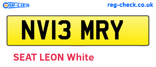 NV13MRY are the vehicle registration plates.