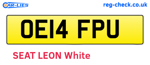OE14FPU are the vehicle registration plates.