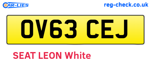 OV63CEJ are the vehicle registration plates.