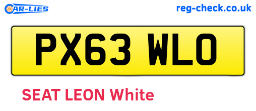 PX63WLO are the vehicle registration plates.