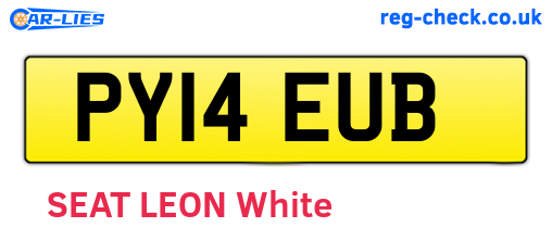PY14EUB are the vehicle registration plates.
