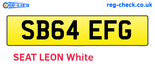 SB64EFG are the vehicle registration plates.