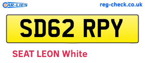 SD62RPY are the vehicle registration plates.