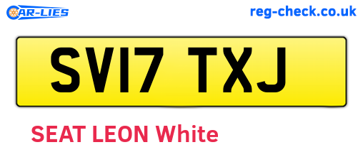 SV17TXJ are the vehicle registration plates.