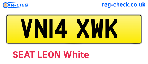 VN14XWK are the vehicle registration plates.