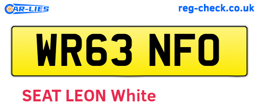 WR63NFO are the vehicle registration plates.