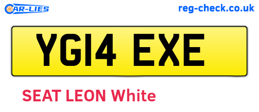 YG14EXE are the vehicle registration plates.