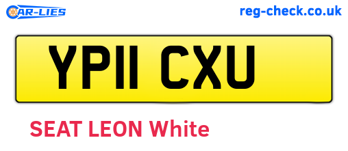 YP11CXU are the vehicle registration plates.