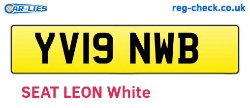 YV19NWB are the vehicle registration plates.