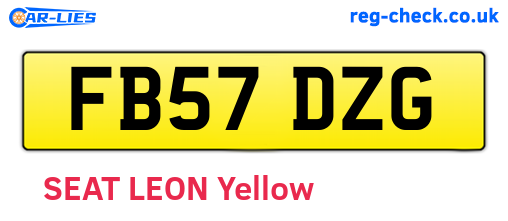 FB57DZG are the vehicle registration plates.