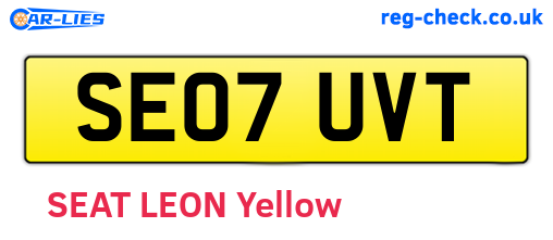 SE07UVT are the vehicle registration plates.