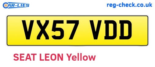VX57VDD are the vehicle registration plates.