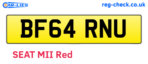 BF64RNU are the vehicle registration plates.