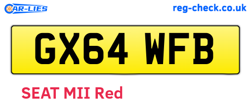 GX64WFB are the vehicle registration plates.