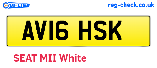AV16HSK are the vehicle registration plates.