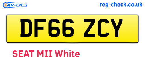 DF66ZCY are the vehicle registration plates.