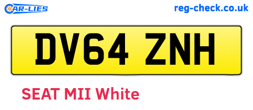 DV64ZNH are the vehicle registration plates.