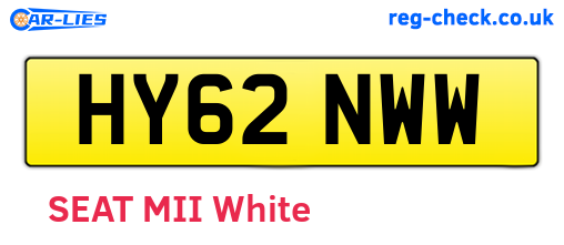 HY62NWW are the vehicle registration plates.