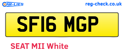 SF16MGP are the vehicle registration plates.