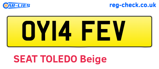 OY14FEV are the vehicle registration plates.