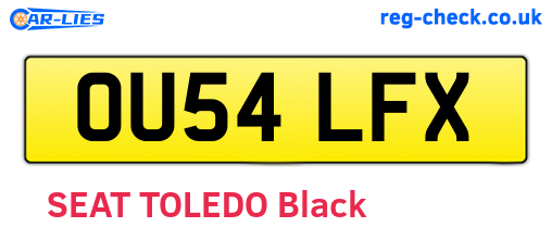 OU54LFX are the vehicle registration plates.