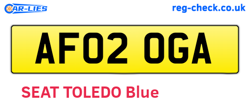 AF02OGA are the vehicle registration plates.