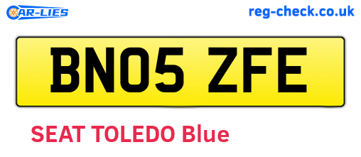 BN05ZFE are the vehicle registration plates.