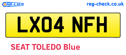 LX04NFH are the vehicle registration plates.