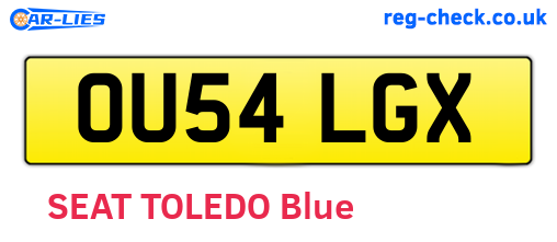 OU54LGX are the vehicle registration plates.