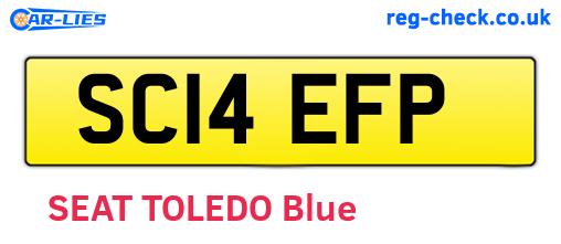 SC14EFP are the vehicle registration plates.