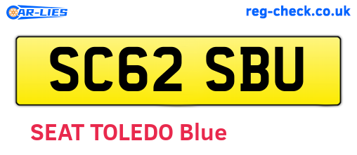 SC62SBU are the vehicle registration plates.