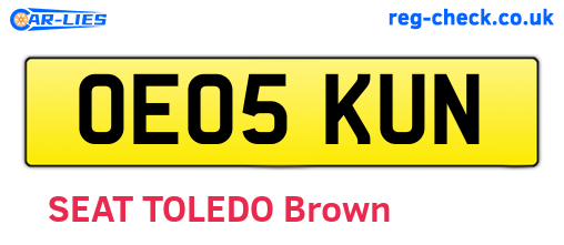 OE05KUN are the vehicle registration plates.