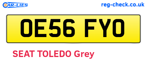 OE56FYO are the vehicle registration plates.